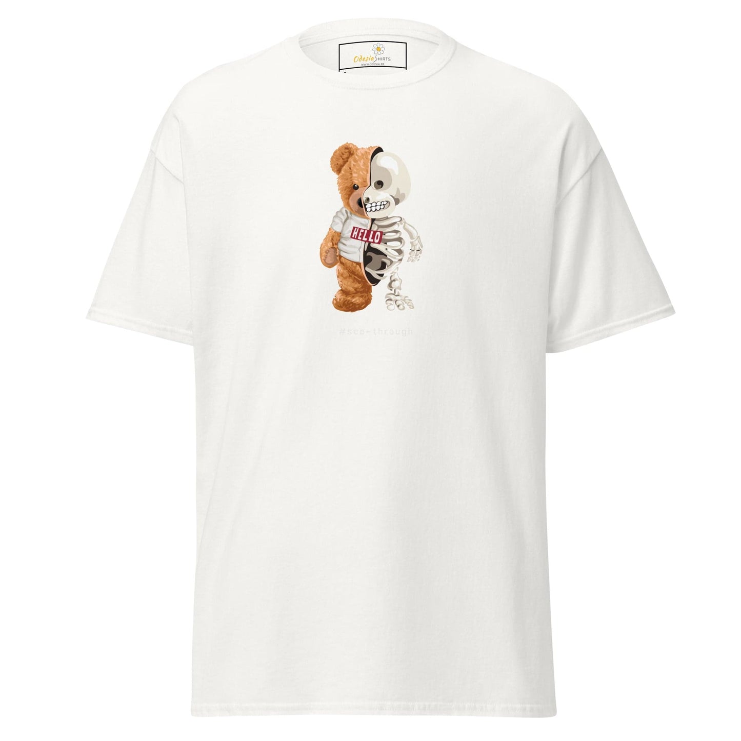 Unisex classic t-shirt - FUN BEAR SKULL - REGULAR - White / S