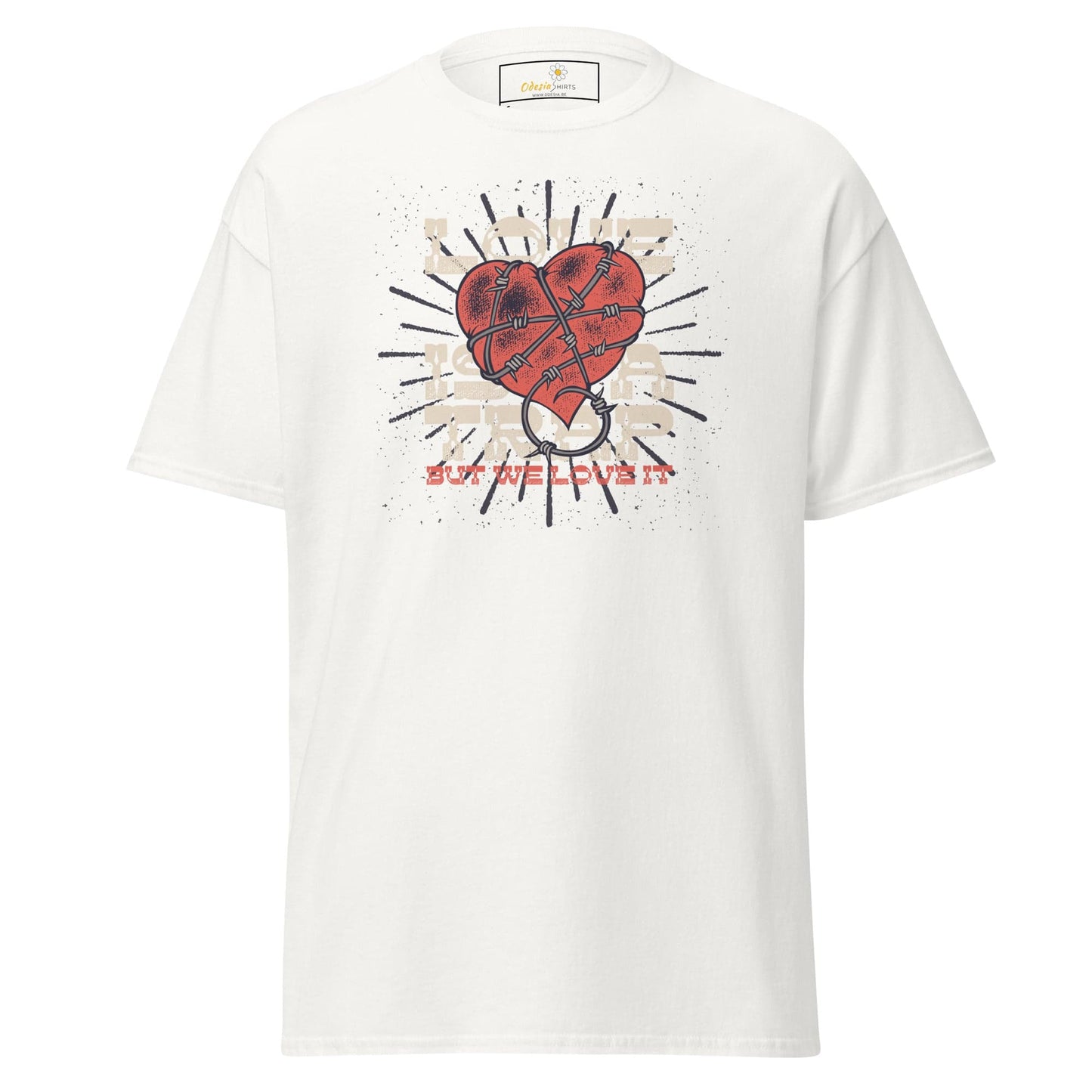 Unisex classic t-shirt - VINTAGE LOVE IS A TRAP - REGULAR - White / S
