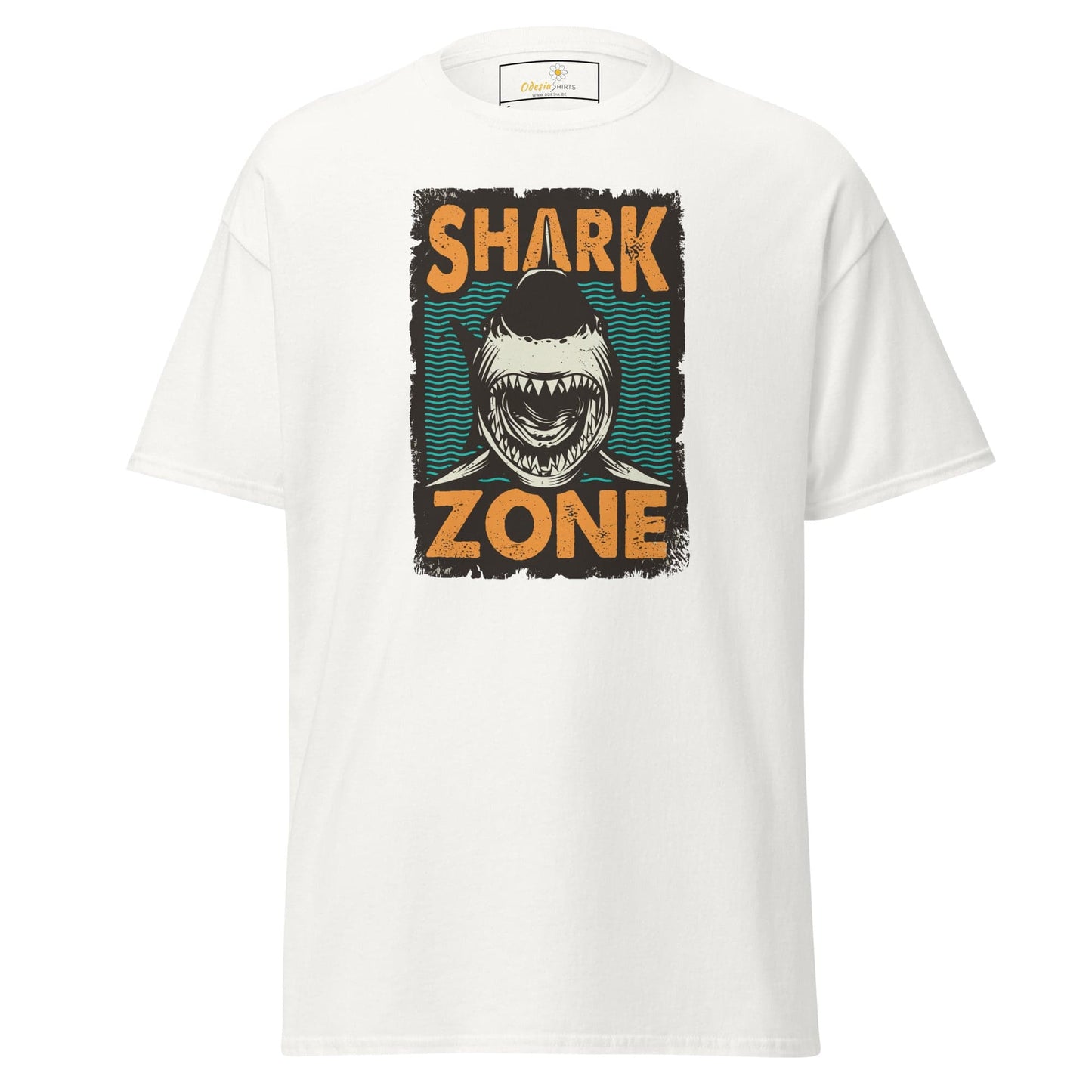 Unisex classic t-shirt - WILD LIFE SHARK ZONE - REGULAR - White / S