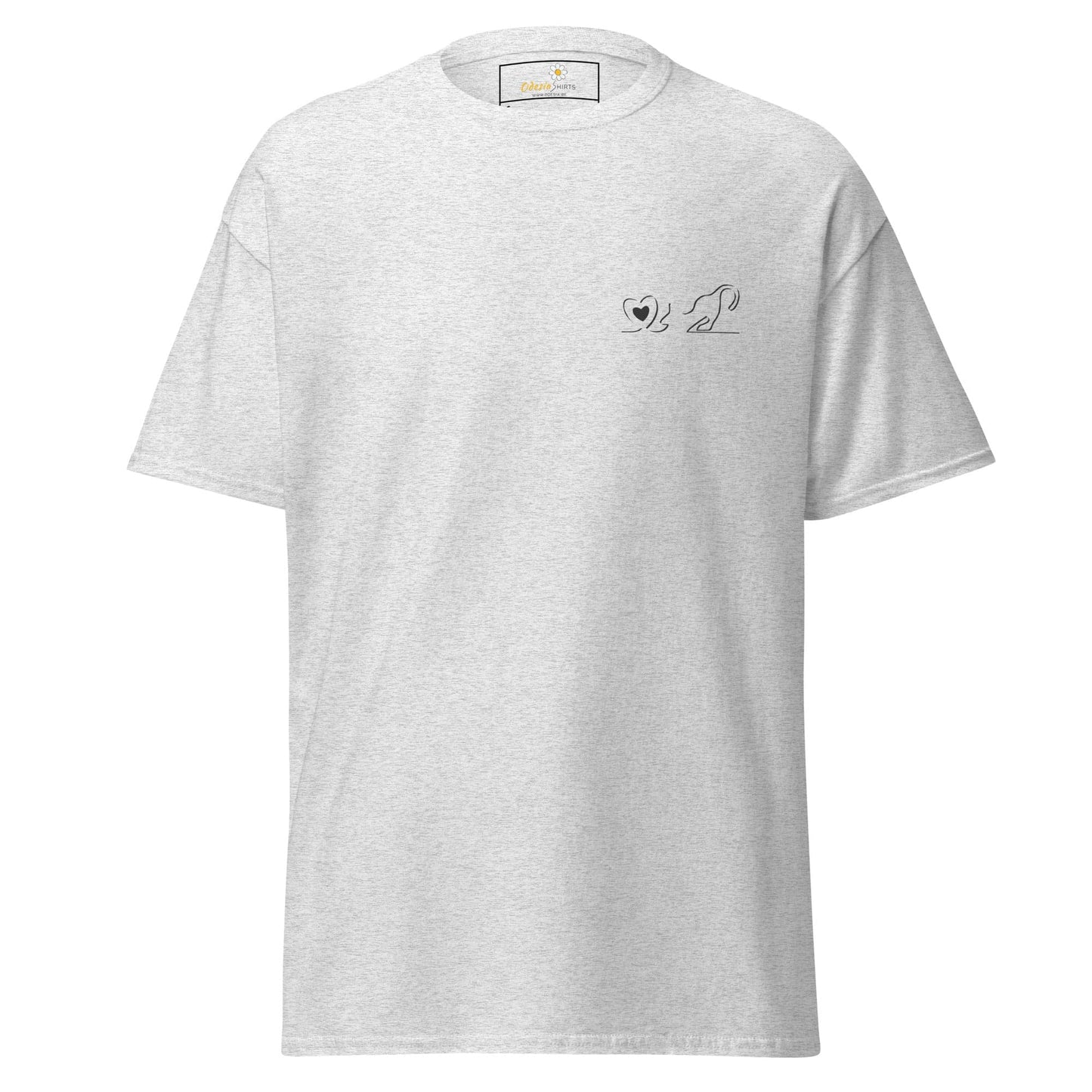 Unisex classic tee - ANIMALS LOVE CAT POCKET - REGULAR - Ash / S