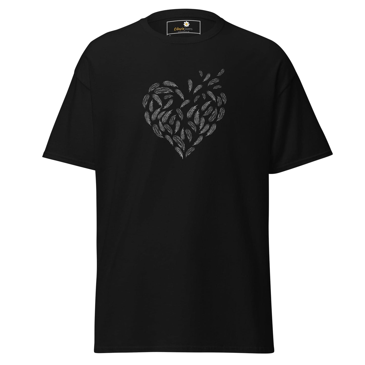 Unisex classic tee - POSITIVE FEATHER HEART - REGULAR - Black / S
