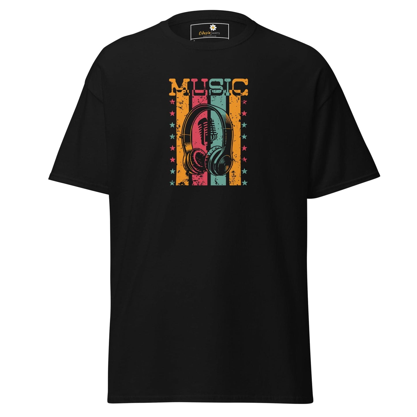 Unisex classic tee - MUSIC MICROPHONE - REGULAR - Black / S