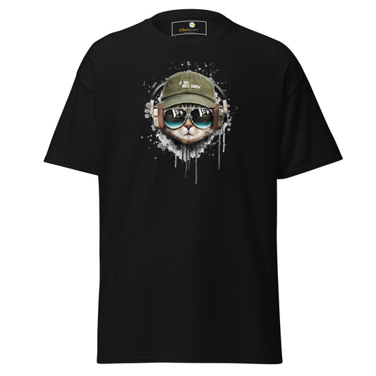 Unisex classic t-shirt - ANIMALS MUSIC CAT HAT - REGULAR - Black / S