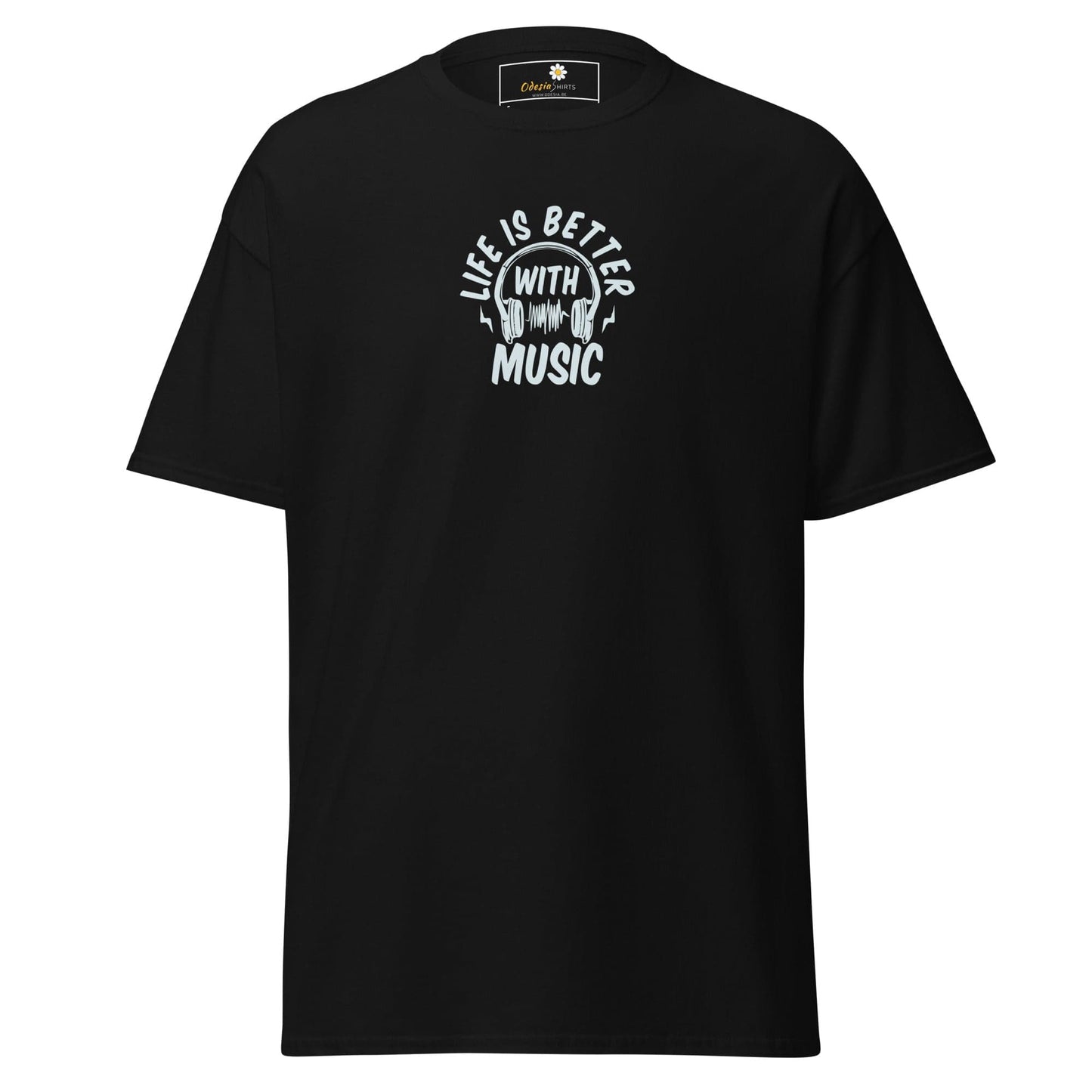 Unisex classic tee - MUSIC IS BETTER - REGULAR - Black / S