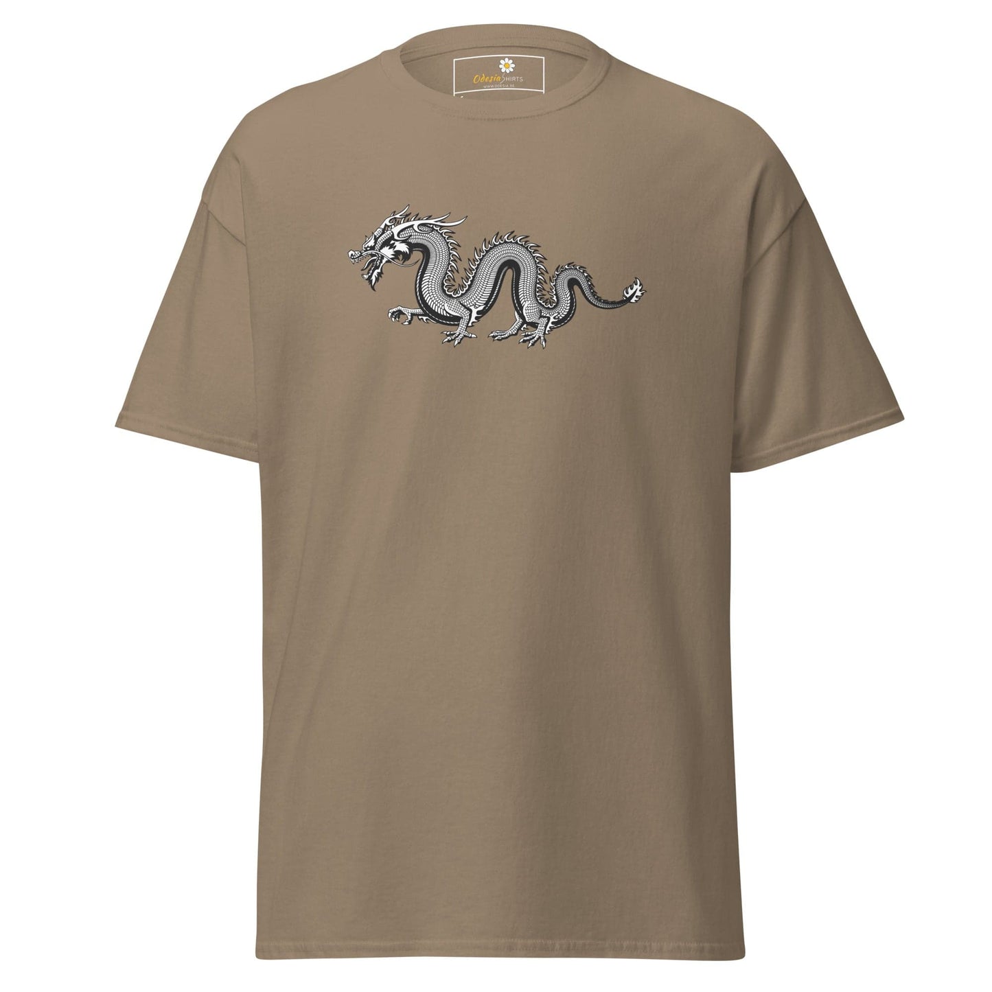 Unisex classic t-shirt - MYSTIC GREY DRAGON - REGULAR - Brown Savana / S