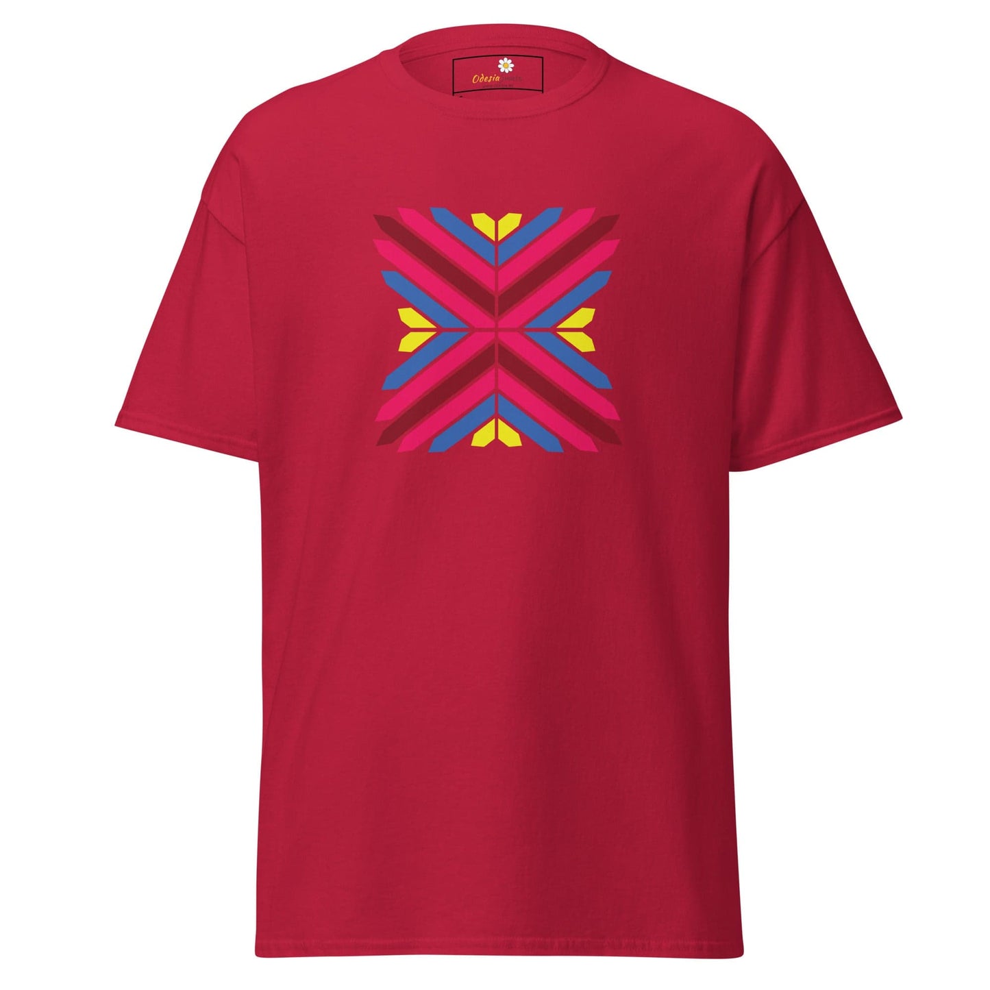 Unisex classic tee - ABSTRACT TRIANGLES - REGULAR - Cardinal / S
