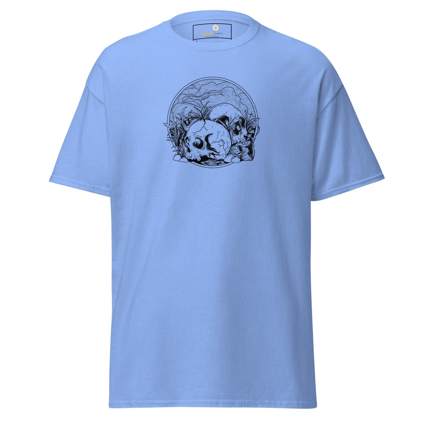 Unisex classic t-shirt - SKULL SUMMER SKULLS - REGULAR - Carolina Blue / S