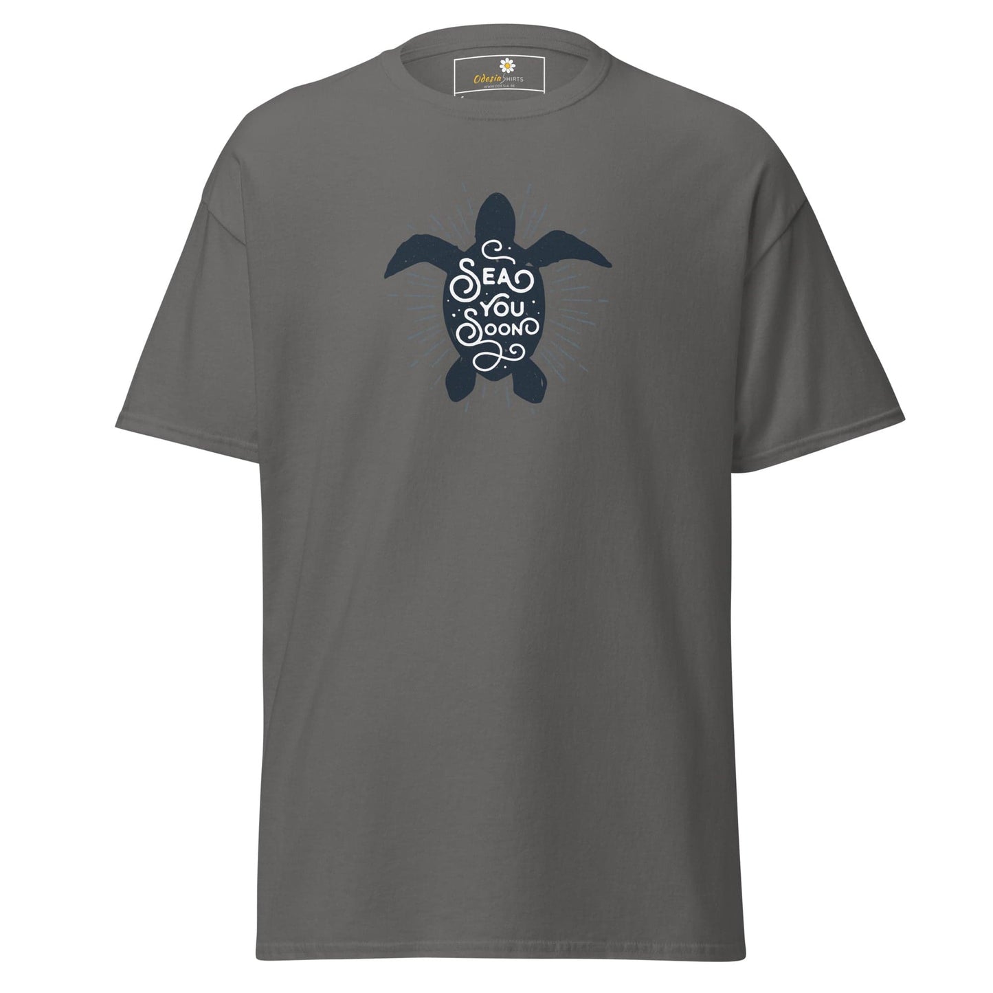 Unisex classic t-shirt - WILD LIFE TORTOISE SEE YOU - REGULAR - Charcoal / S