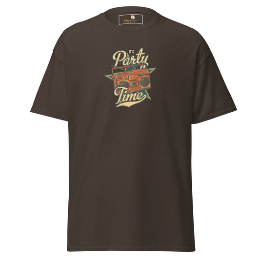 Unisex classic tee - MUSIC PARTY TIME - REGULAR - Dark Chocolate / S