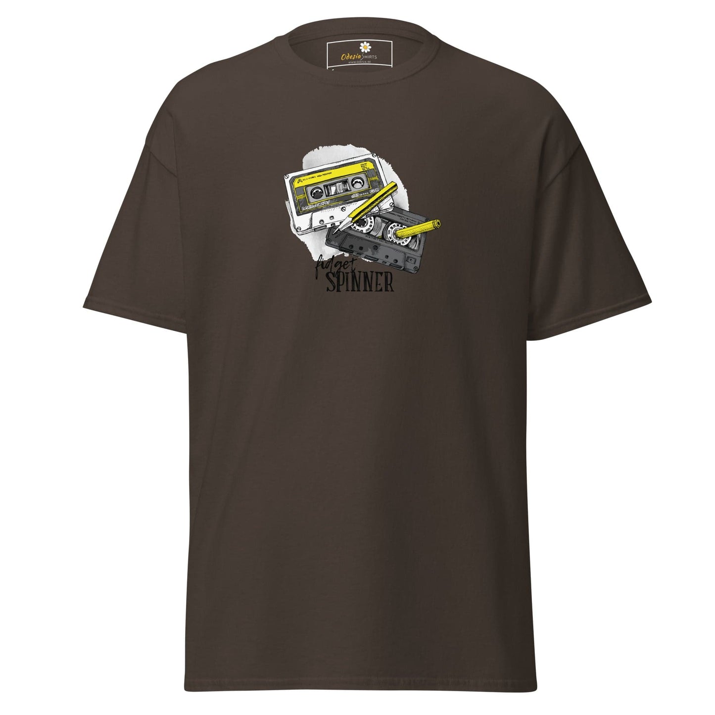 Unisex classic t-shirt - MUSIC TAPE SPINNER - REGULAR - Dark Chocolate / S