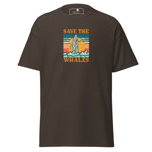Unisex classic tee - WILD LIFE SAVE THE WHALES - REGULAR - Dark Chocolate / S