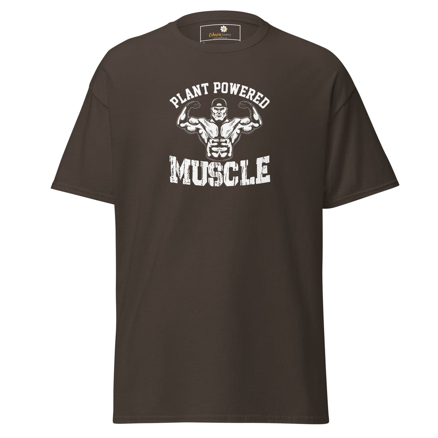 Unisex classic t-shirt - SPORT PLANT MUSCLES - REGULAR - Dark Chocolate / S