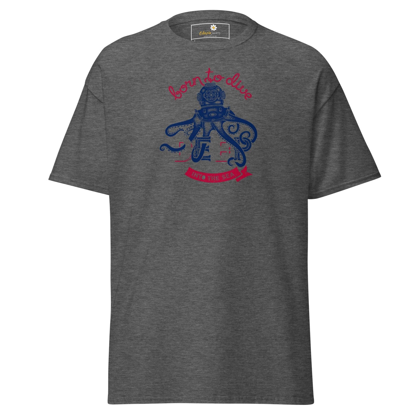 Unisex classic t-shirt - SPORT BORN TO DIVE - REGULAR - Dark Heather / S