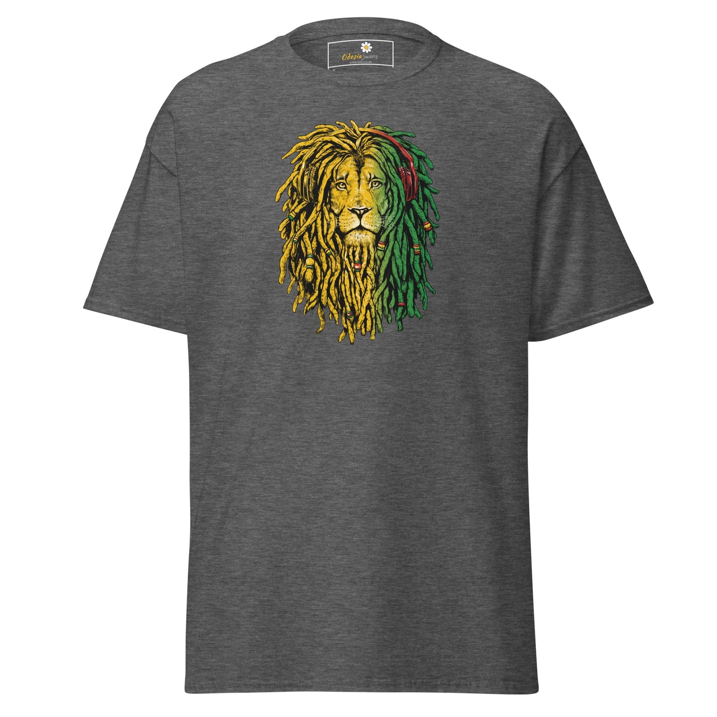 Unisex classic t-shirt - WILD LIFE REGGAE LION - REGULAR - Dark Heather / S
