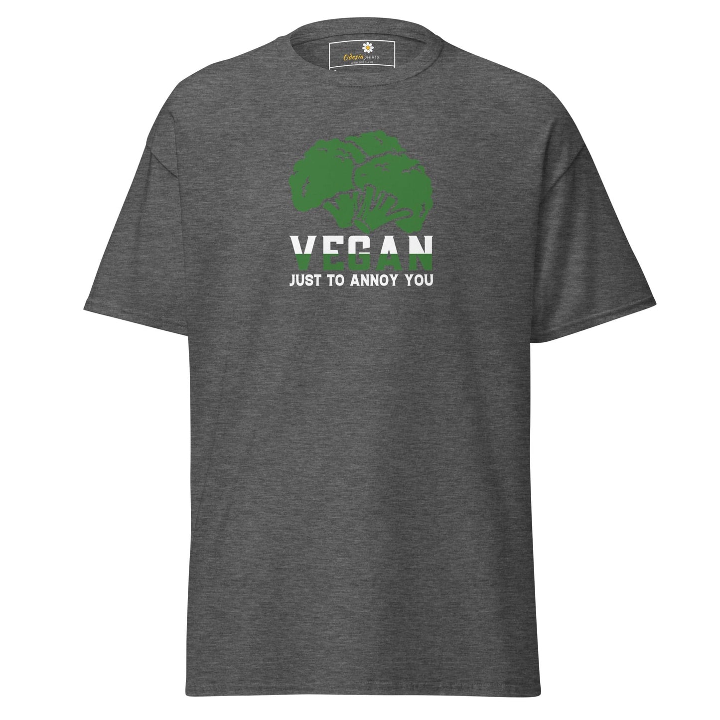 Unisex classic tee - GREEN VEGAN TO ANNOY YOU - REGULAR - Dark Heather / S