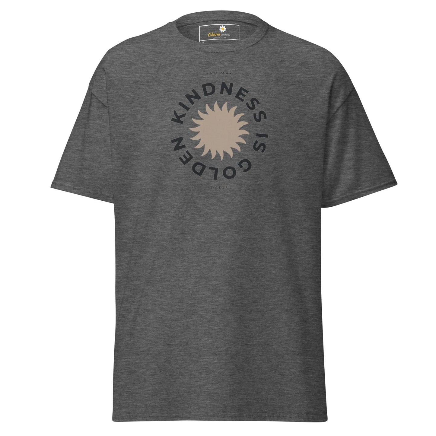 Unisex classic t-shirt - TEXT KINDNESS IS GOLDEN - REGULAR - Dark Heather / S