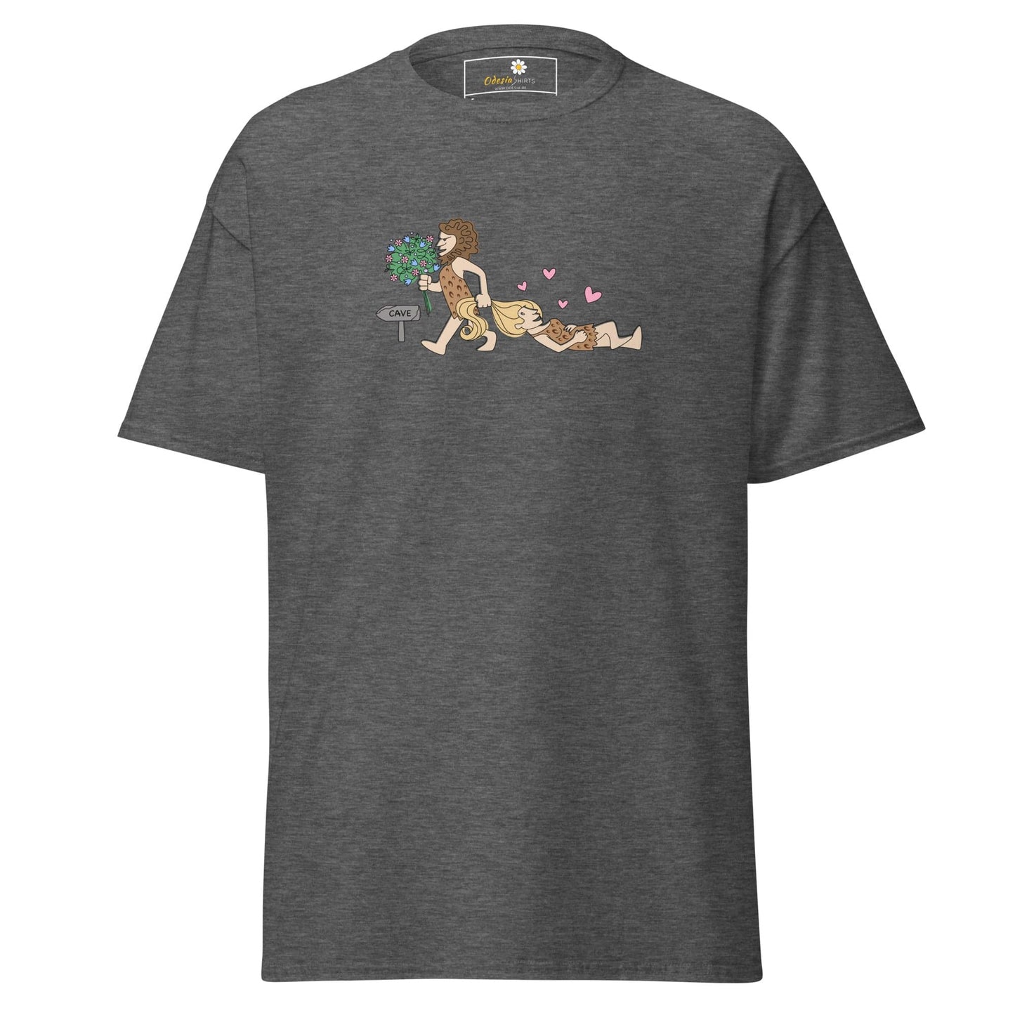 Unisex classic tee - FUN CAVEMAN - REGULAR - Dark Heather / S
