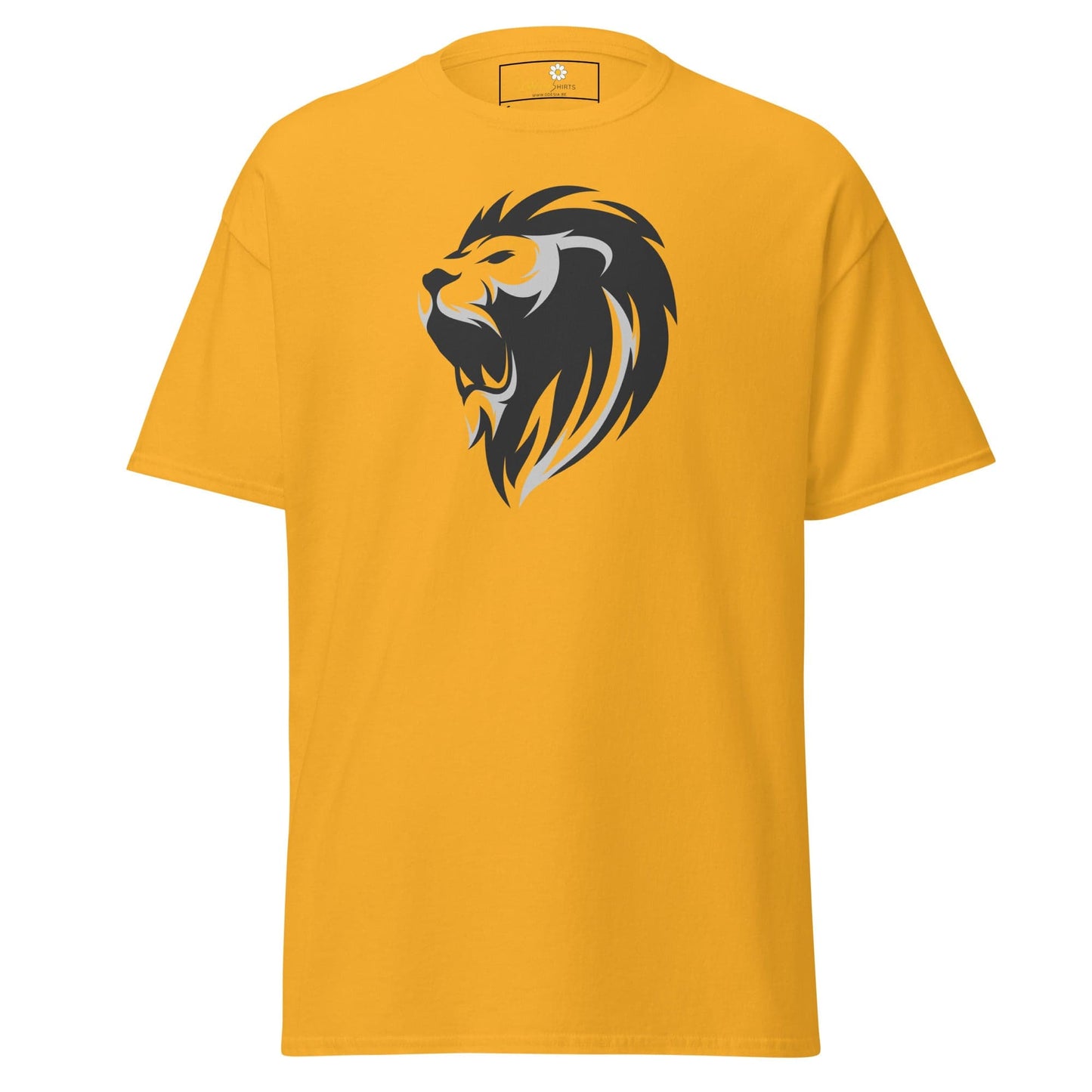 Unisex classic tee - WILD LIFE LION HEAD GREY - REGULAR - Gold / S