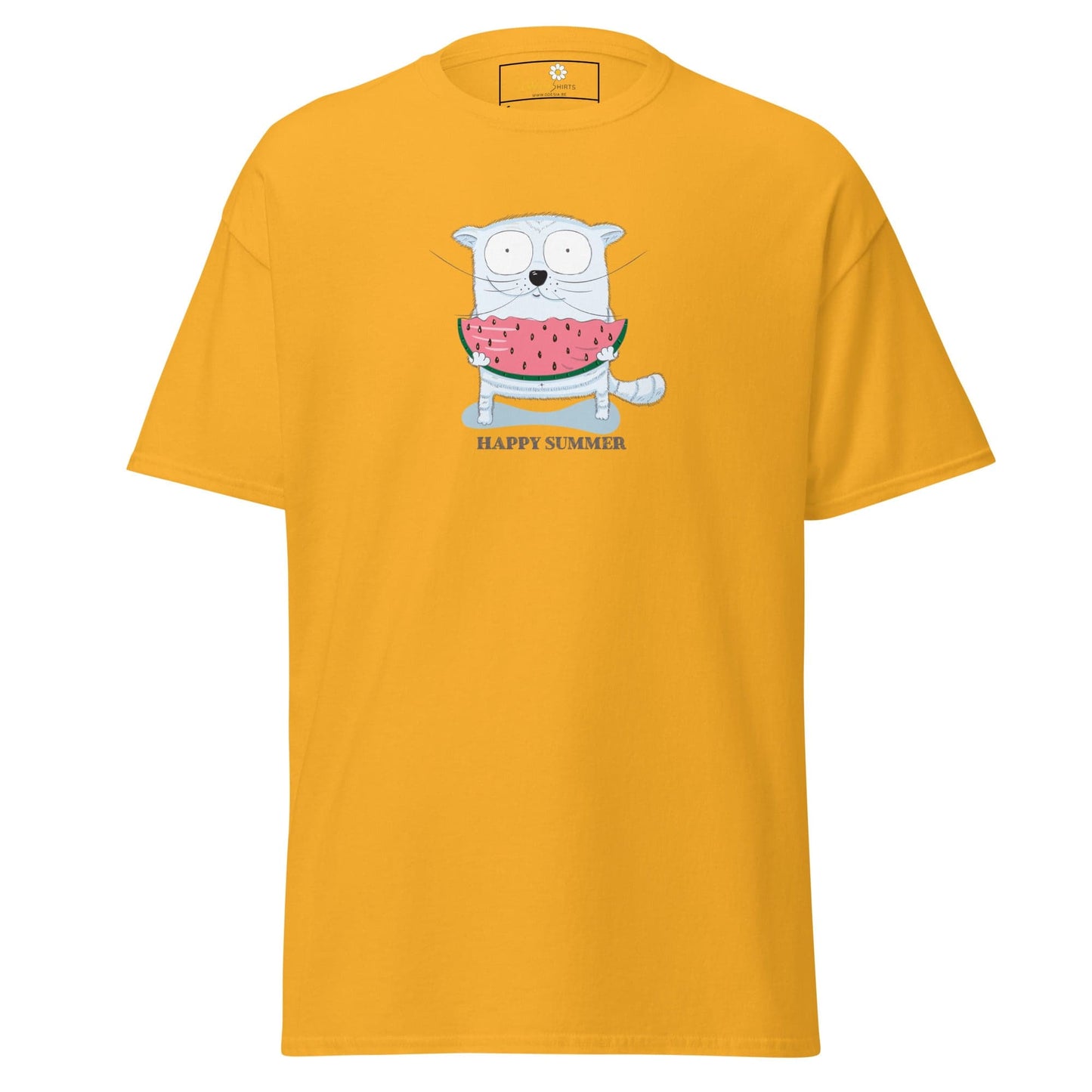 Unisex classic t-shirt - FUN ANIMALS HAPPY SUMMER - REGULAR - Gold / S