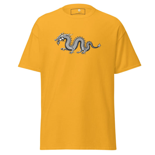 Unisex classic t-shirt - MYSTIC GREY DRAGON - REGULAR - Gold / S