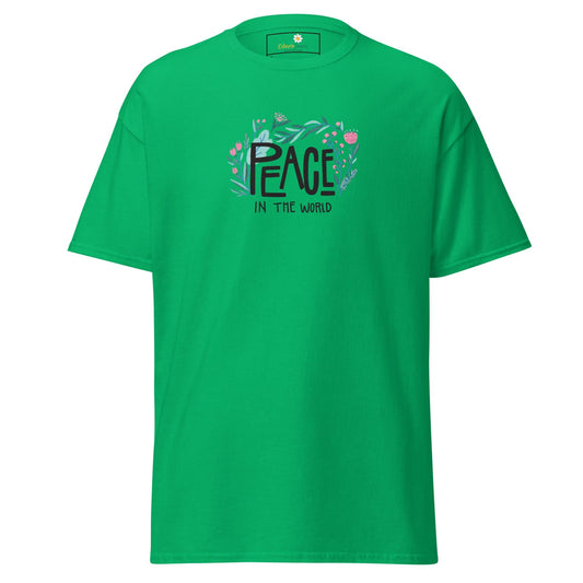 Unisex classic tee - POSITIVE TEXT PEACE IN THE WORLD - REGULAR - Irish Green / S