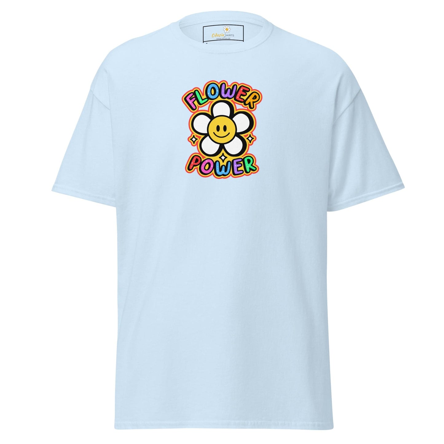 Unisex classic t-shirt - POSITIVE FLOWER POWER - REGULAR - Light Blue / S