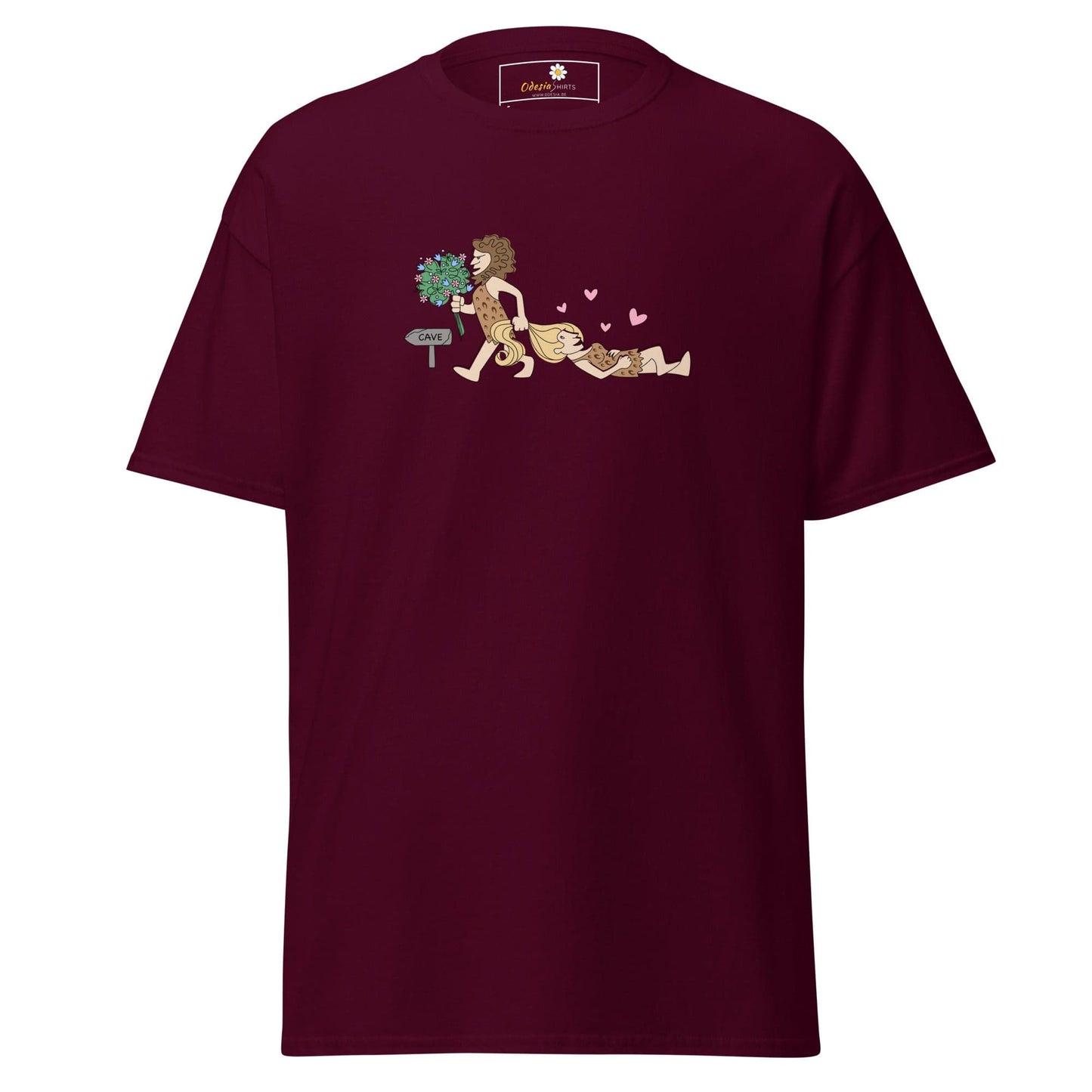 Unisex classic tee - FUN CAVEMAN - REGULAR - Maroon / S