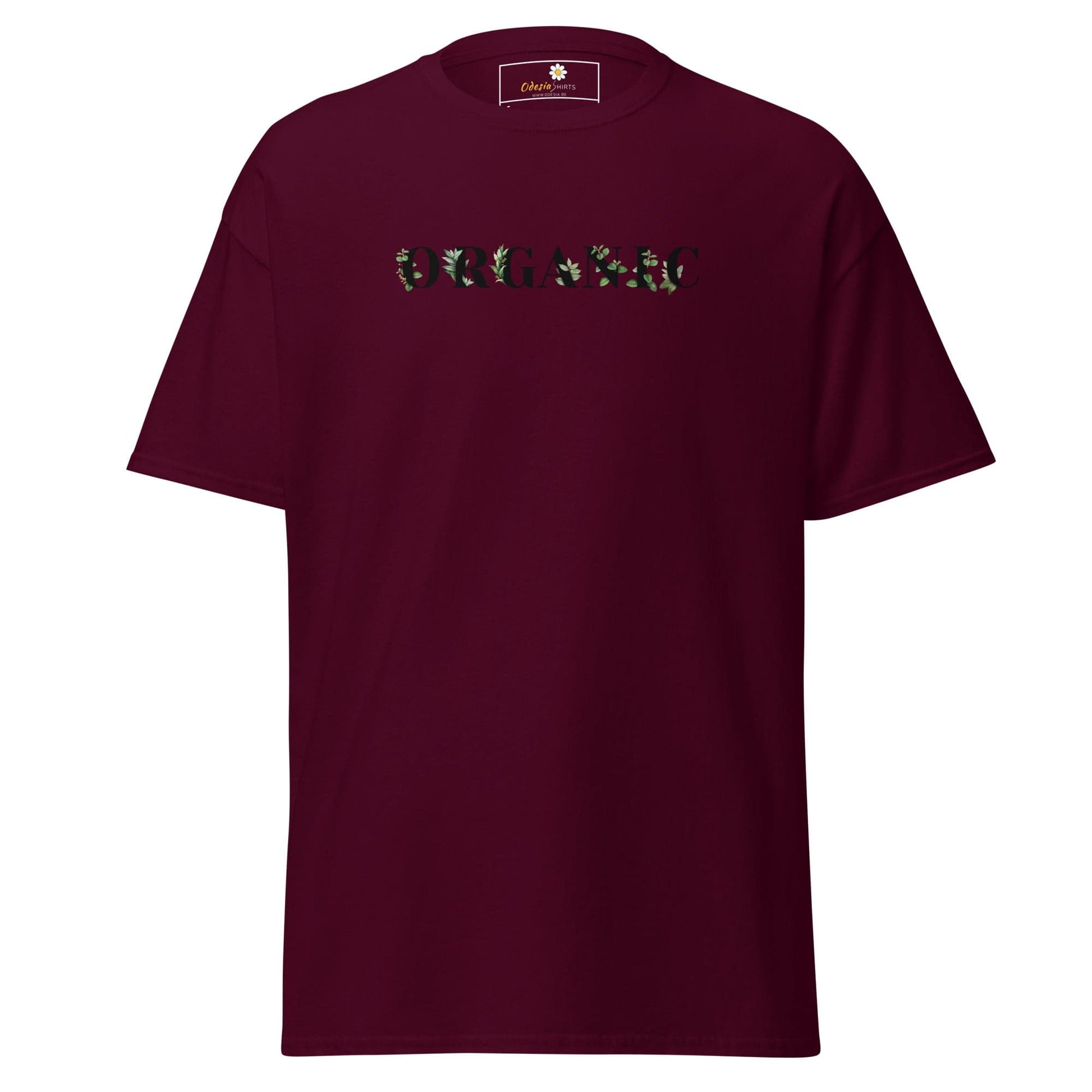 Unisex classic tee - TEXT GREEN ORGANIC - REGULAR - Maroon / S
