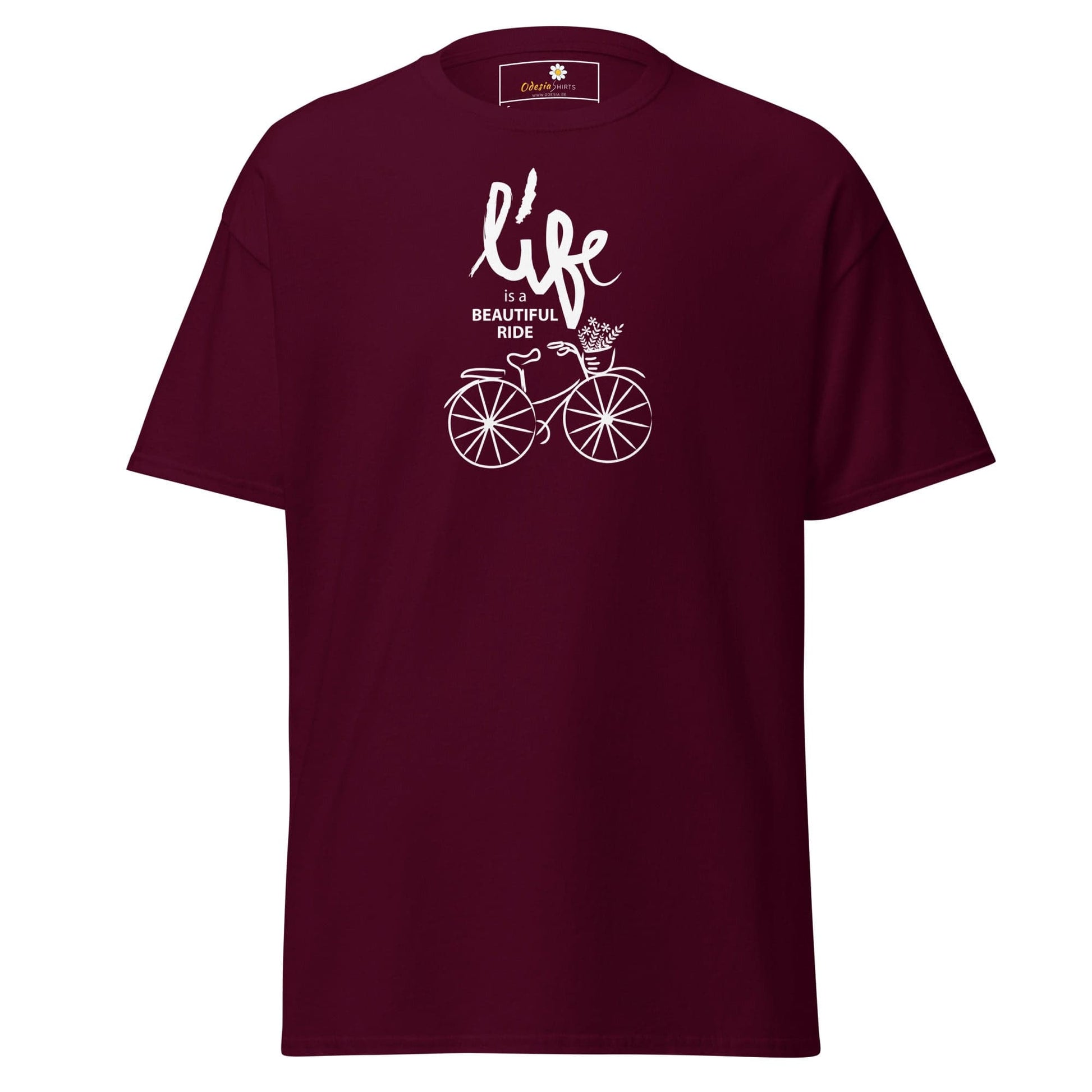 Unisex classic tee - SPORT POSITIVE LIFE BEAUTIFUL - REGULAR - Maroon / S