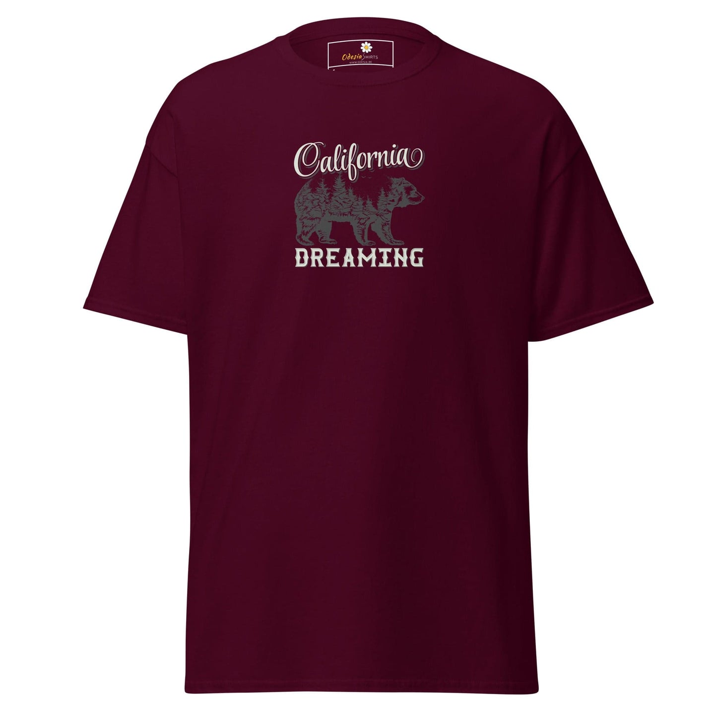 Unisex classic tee - WILD LIFE CALIFORNIA DREAMING - REGULAR - Maroon / S