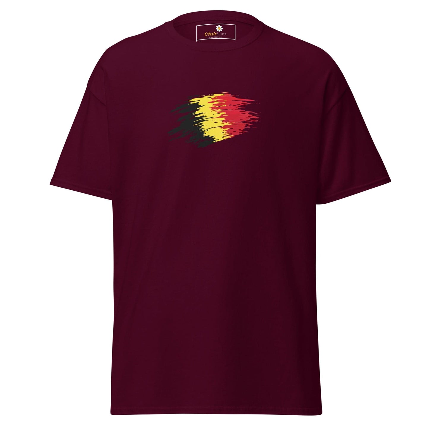 Unisex classic tee - COUNTRY BELGIUM SHAPE - REGULAR - Maroon / S