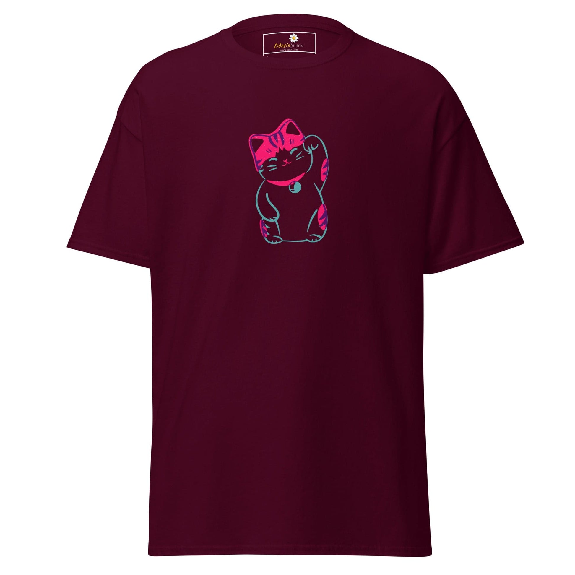 Unisex classic tee - ANIMALS SPIRITUAL LUCKY CAT 2 - REGULAR - Maroon / S