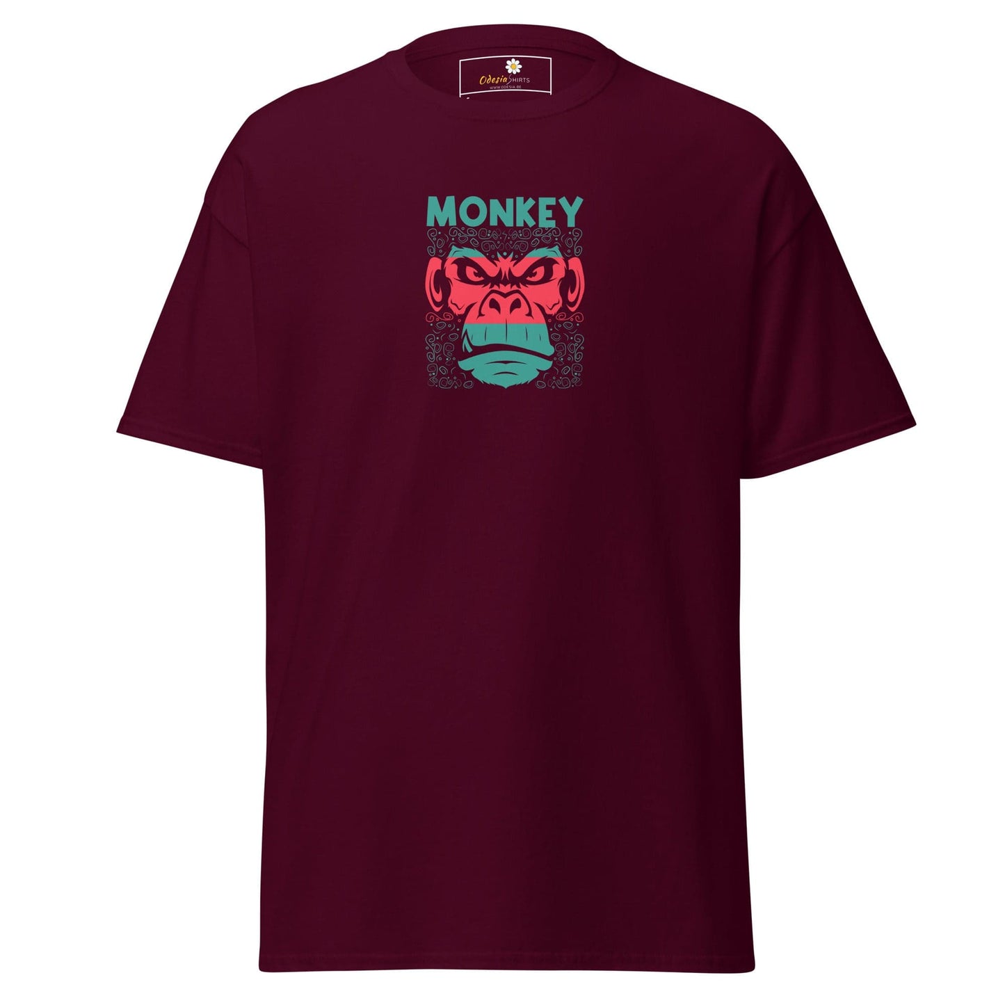 Unisex classic tee - WILD LIFE MONKEY - REGULAR - Maroon / S