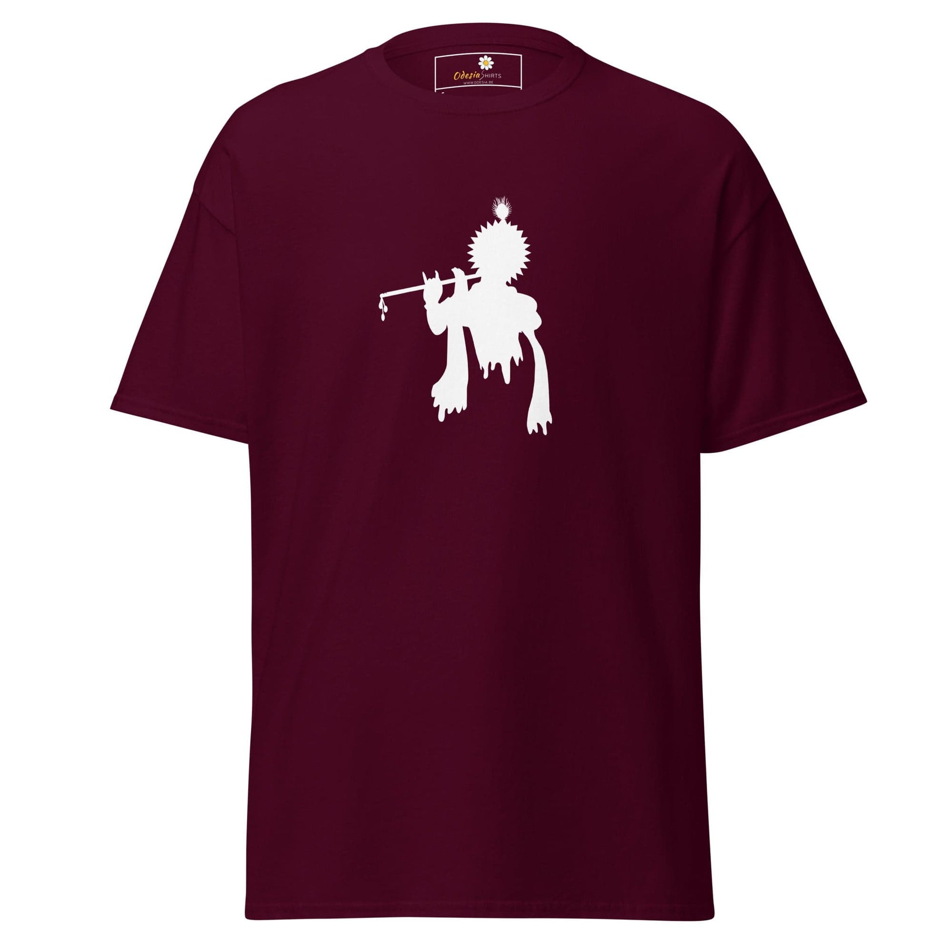 Unisex classic tee - SPIRITUAL KRISHNA’S FLUTE HEAD - REGULAR - Maroon / S