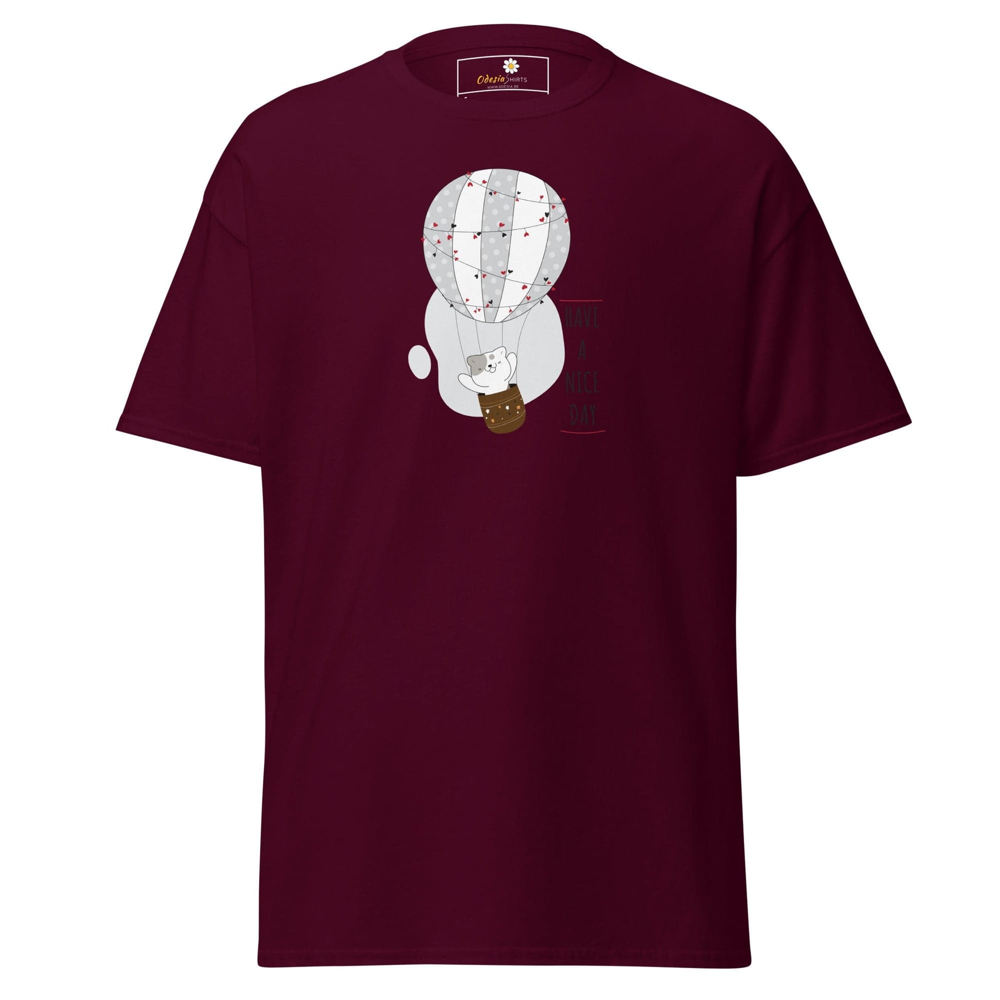 Unisex classic tee - ANIMALS CAT LUFTBALLON - REGULAR - Maroon / S