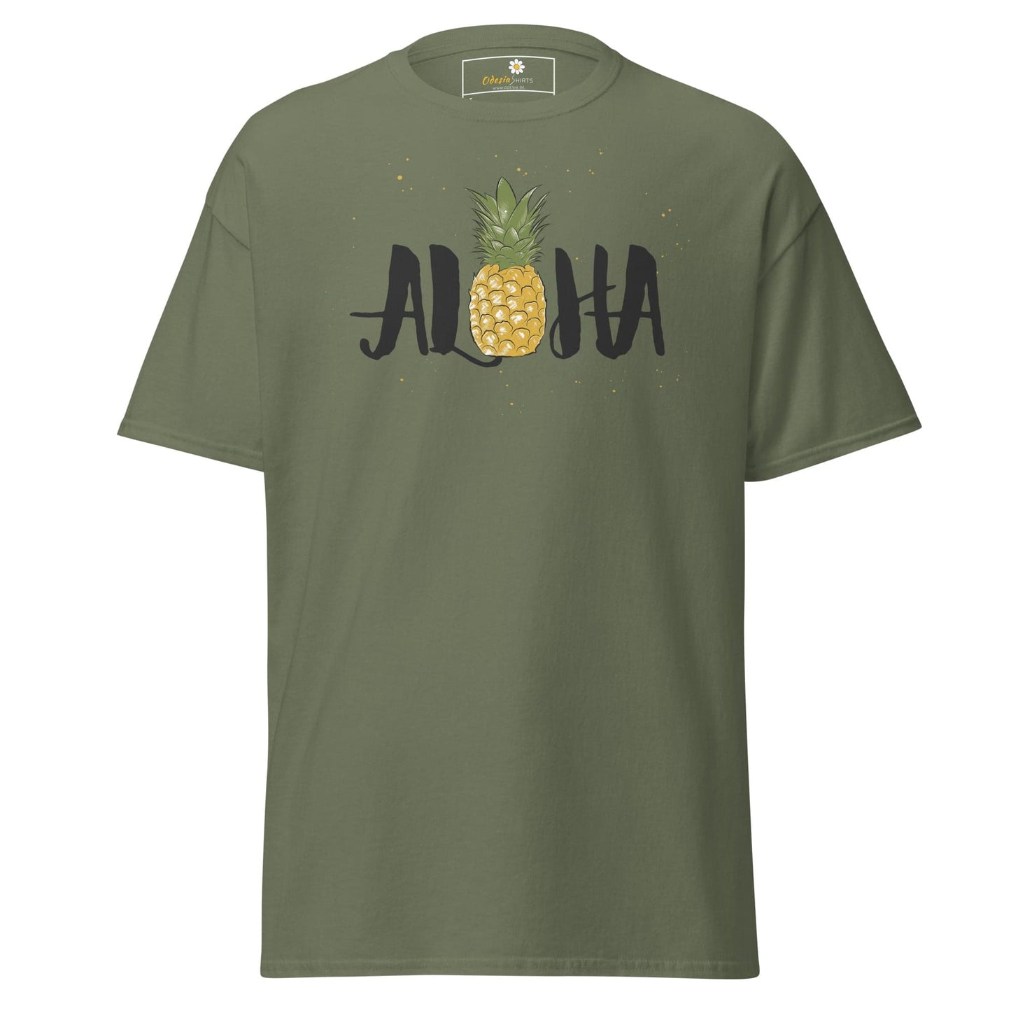 Unisex classic t-shirt - POSITIVE ALOHA HAWAI PINEAPPLE - REGULAR - Military Green / S