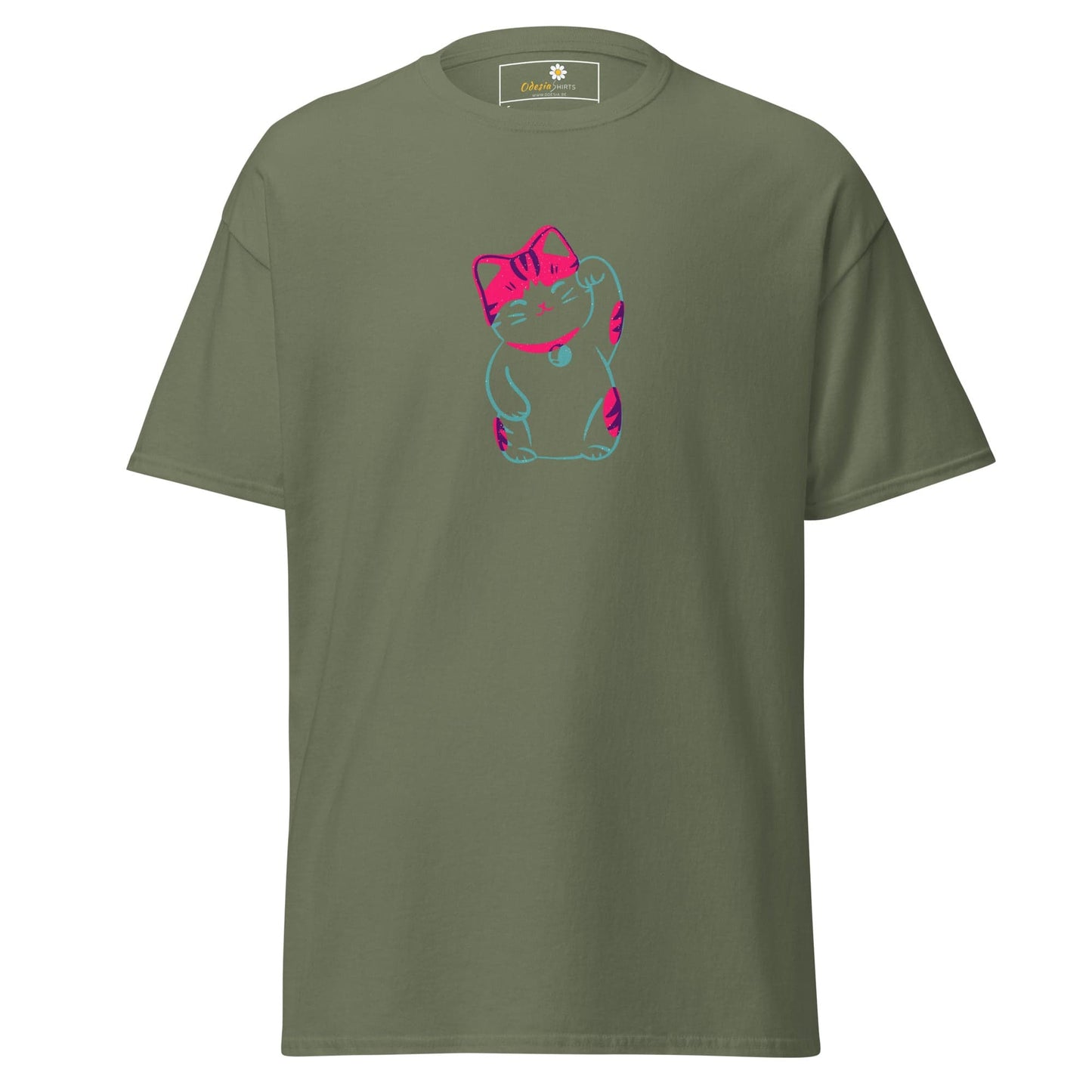 Unisex classic tee - ANIMALS SPIRITUAL LUCKY CAT 2 - REGULAR - Military Green / S