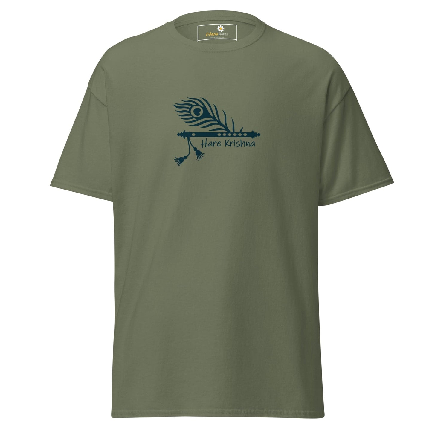 Unisex classic tee - SPIRITUAL KRISHNA’S FLUTE - REGULAR - Military Green / S