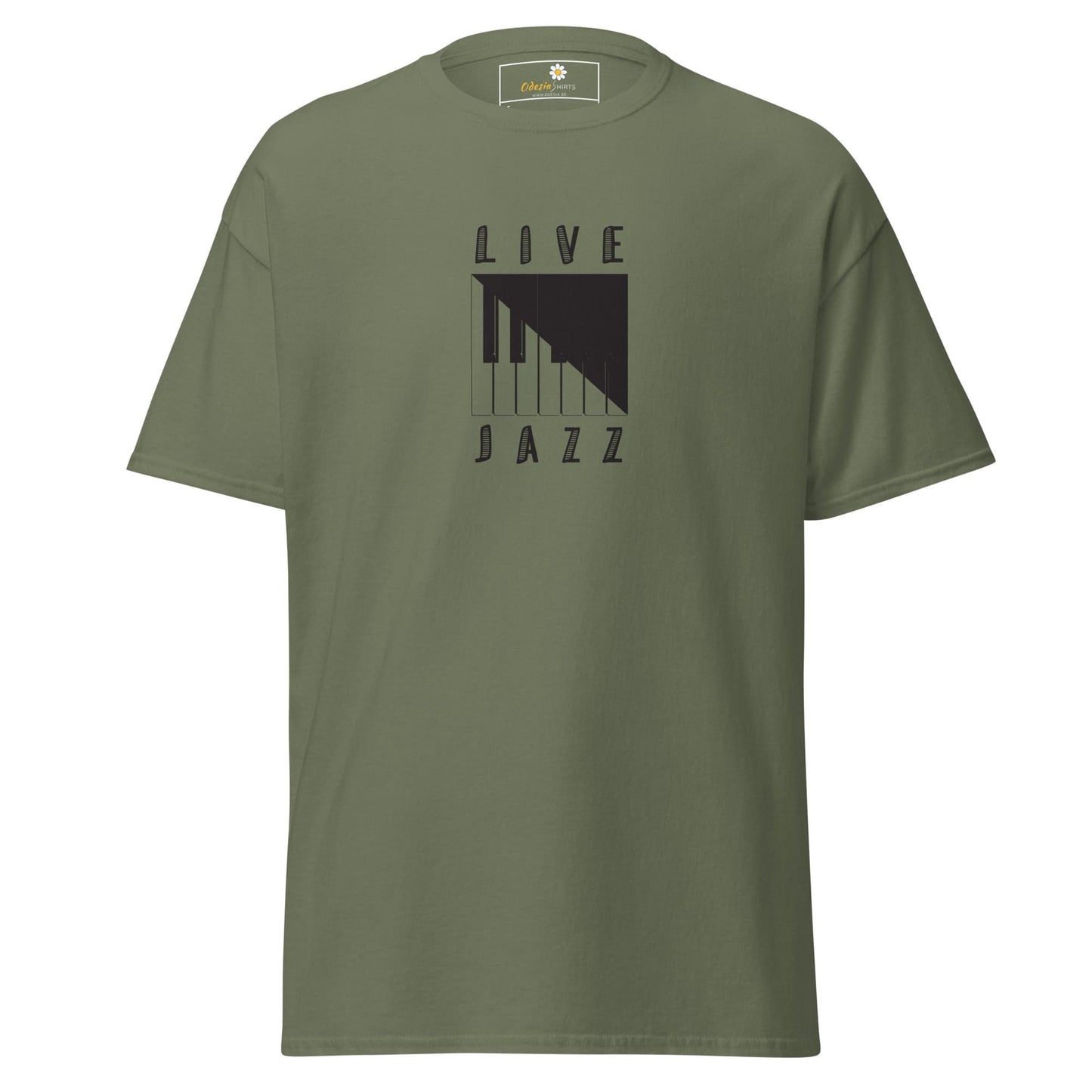 Unisex classic t-shirt - MUSIC LIFE JAZZ - REGULAR - Military Green / S