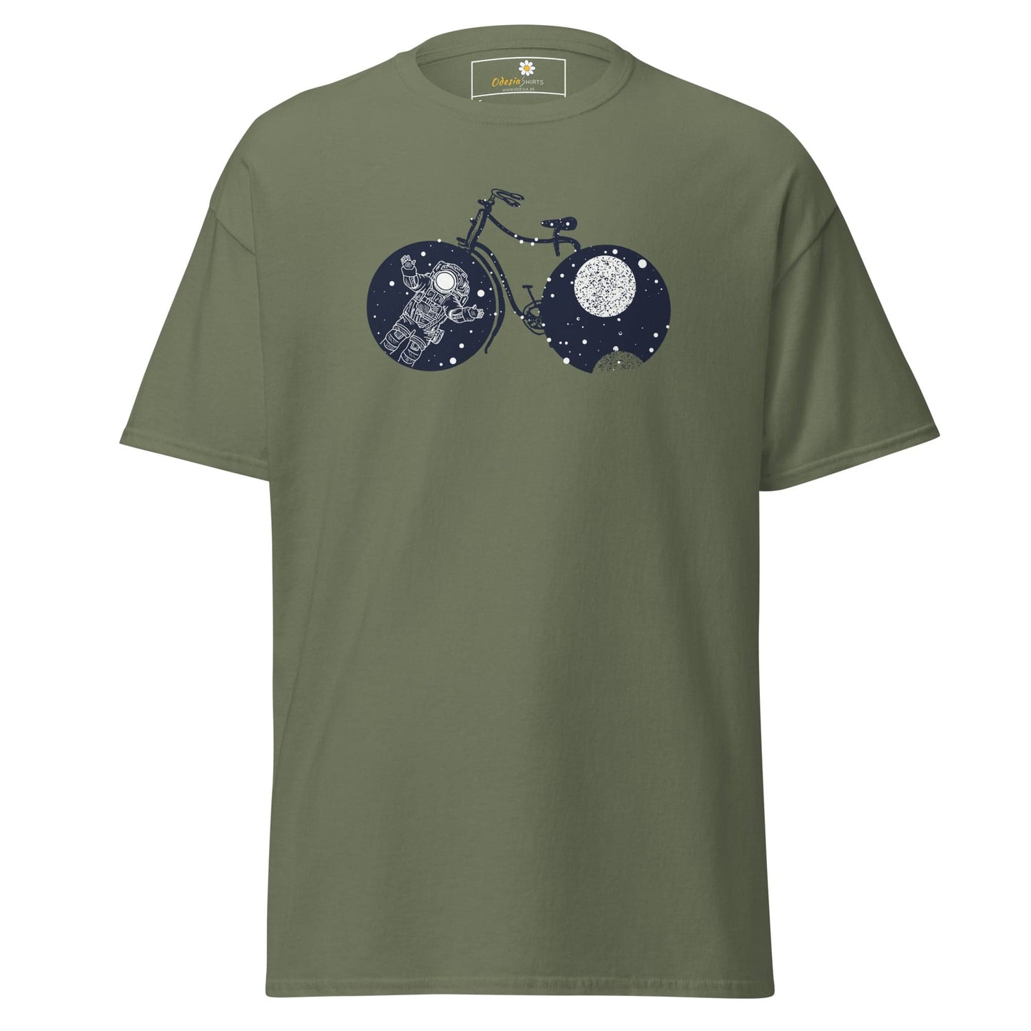 Unisex classic t-shirt - ASTRONAUT BIKE - REGULAR - Military Green / S