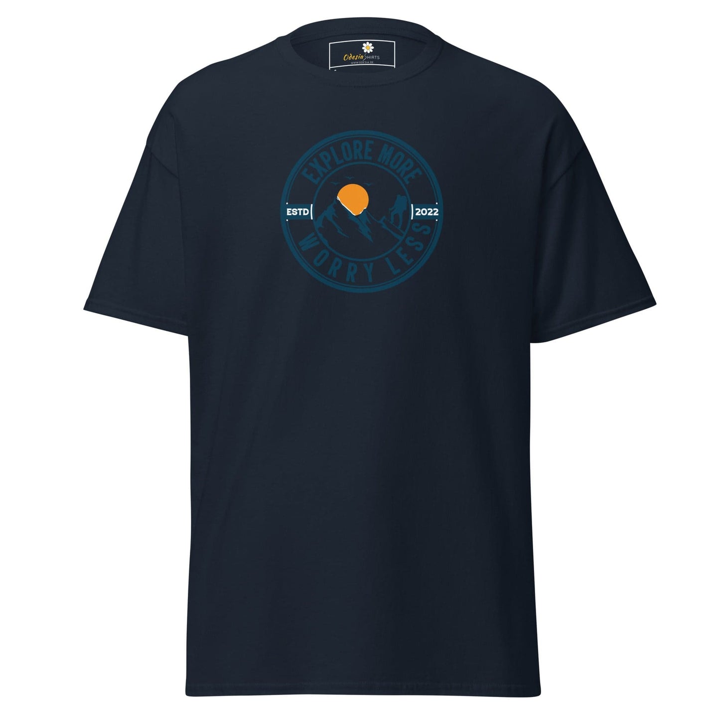Unisex classic t-shirt - ADVENTURE EXPLORE WORRY LESS - REGULAR - Navy / S