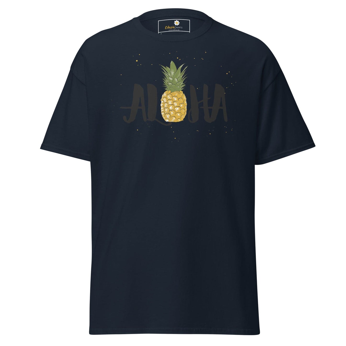 Unisex classic t-shirt - POSITIVE ALOHA HAWAI PINEAPPLE - REGULAR - Navy / S