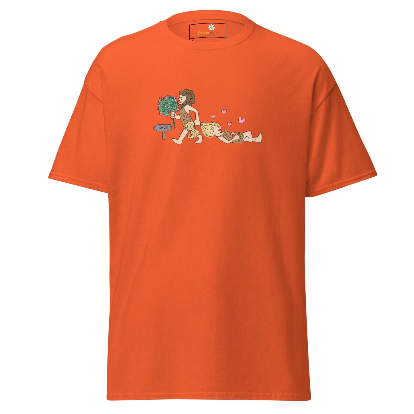 Unisex classic tee - FUN CAVEMAN - REGULAR - Orange / S