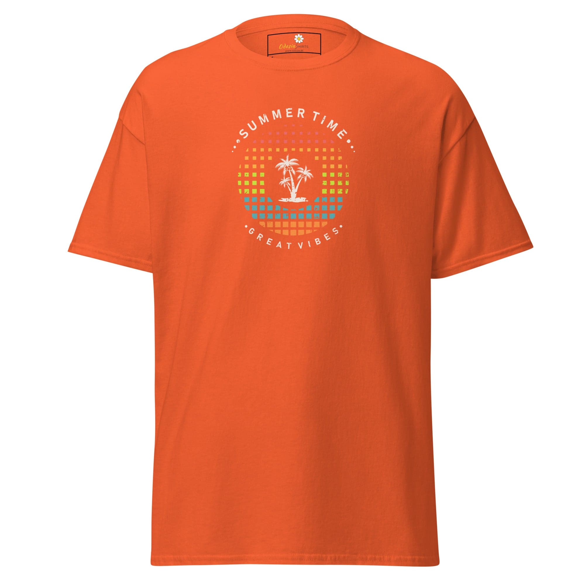 Unisex classic t-shirt - SUMMER GREAT VIBES - REGULAR - Orange / S
