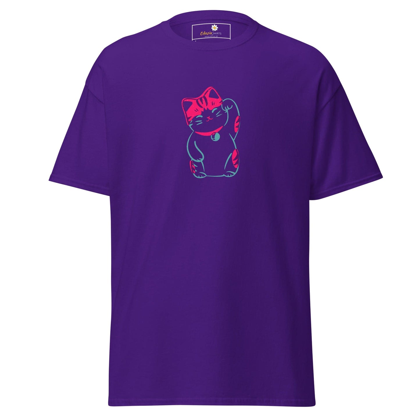 Unisex classic tee - ANIMALS SPIRITUAL LUCKY CAT 2 - REGULAR - Purple / S