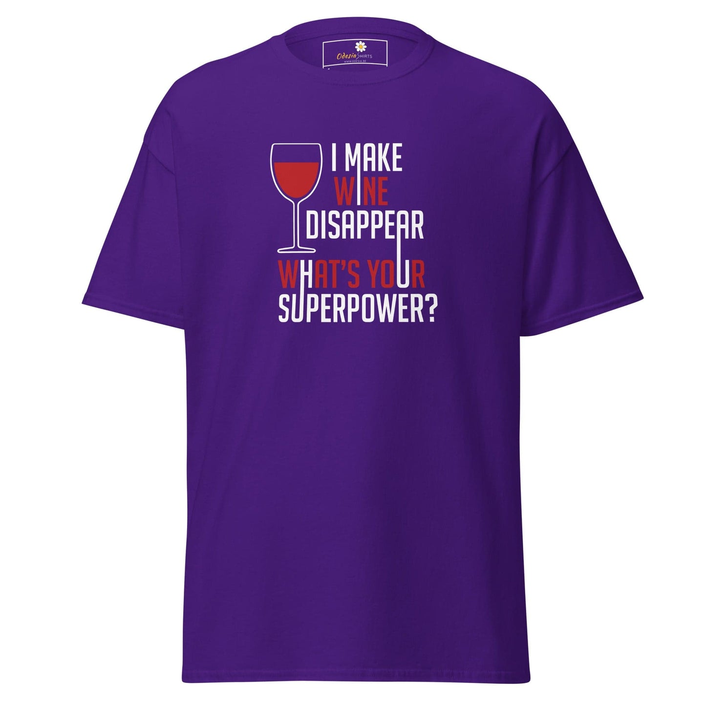 Unisex classic t-shirt - FUN WINE DISSAPEAR - REGULAR - Purple / S