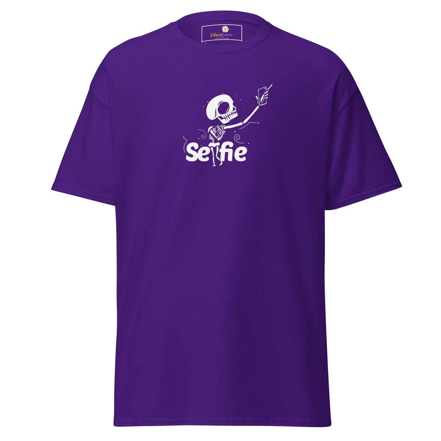 Unisex classic t-shirt - SKULL SELFIE - REGULAR - Purple / S