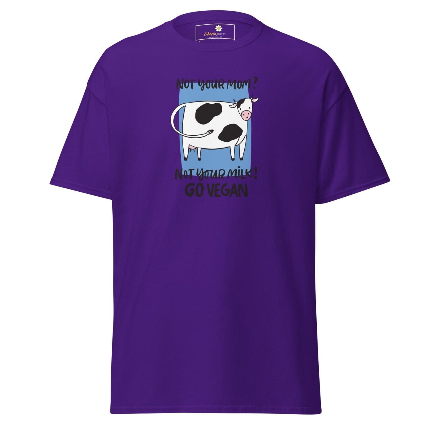Unisex classic t-shirt - VEGAN FUN NOT YOUR MOM NOT YOUR MILK - REGULAR - Purple / S