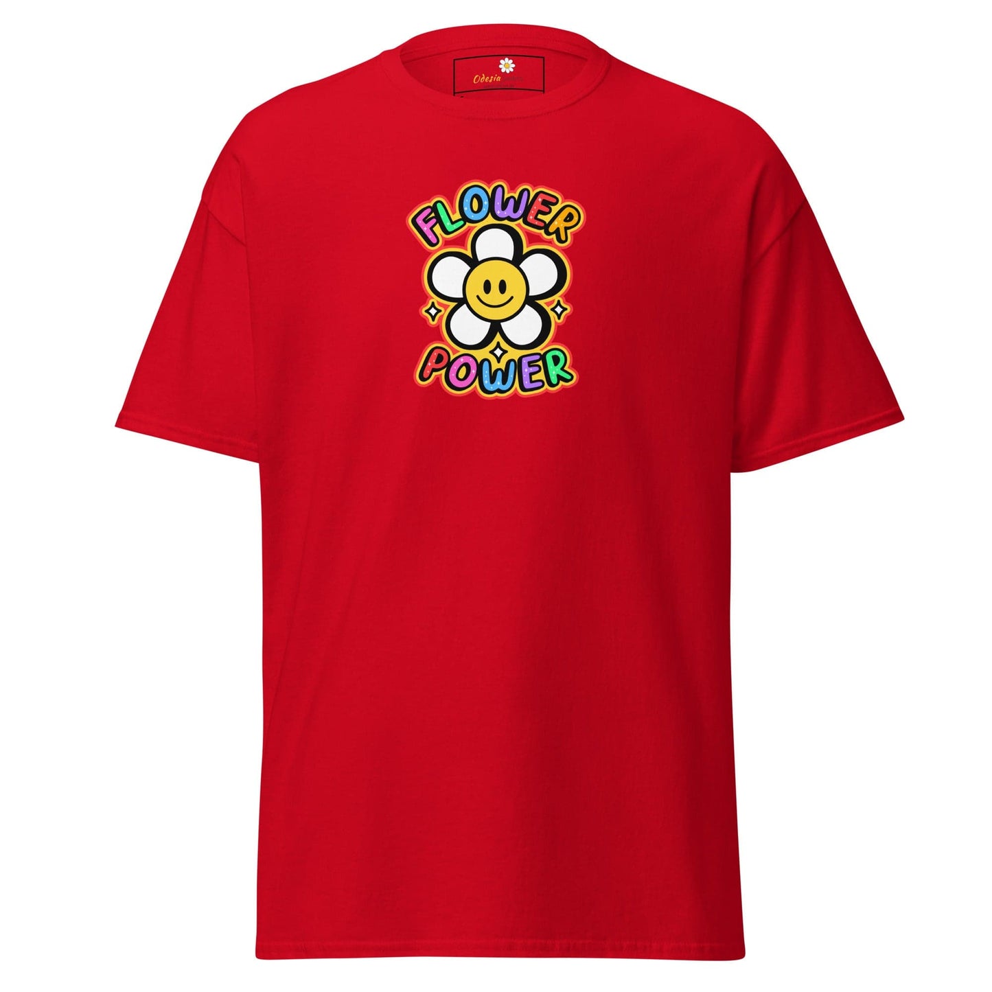 Unisex classic t-shirt - POSITIVE FLOWER POWER - REGULAR - Red / S
