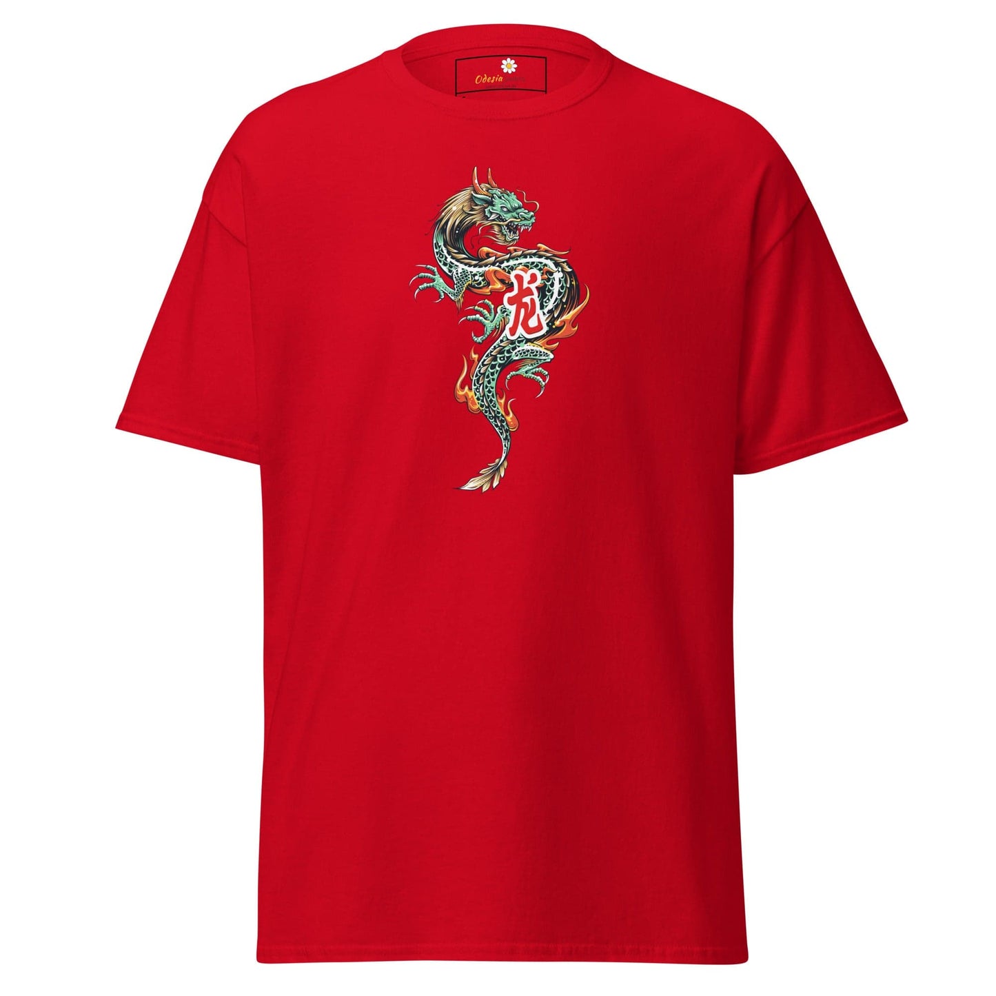 Unisex classic tee - MYSTIC GREEN DRAGON - REGULAR - Red / S